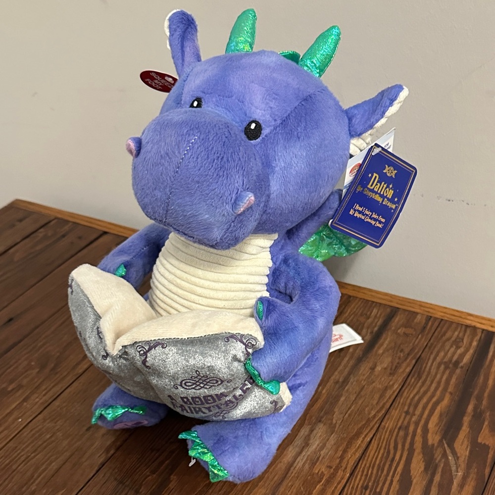 Dragon Plush Toy reads stories